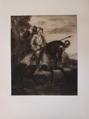 Titian - Portrait of Charles V 1903: This large photogravure is from Great Masters 1400-1800, the finest works of the most famous painters during this period.Published by Wm. Heinemann, London 1903.Size: 15in x 20in (38cm x 50cm)