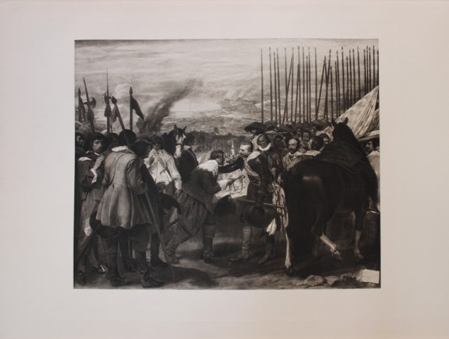 Velasquez - The Surrender of Breda 1903: This large photogravure is from Great Masters 1400-1800, the finest works of the most famous painters during this period.Published by Wm. Heinemann, London 1903.Size: 15in x 20in (38cm x 50cm)