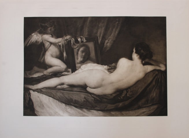Velasquez - Venus with the Mirror 1903: This large photogravure is from Great Masters 1400-1800, the finest works of the most famous painters during this period.Published by Wm. Heinemann, London 1903.Size: 15in x 20in (38cm x 50cm)