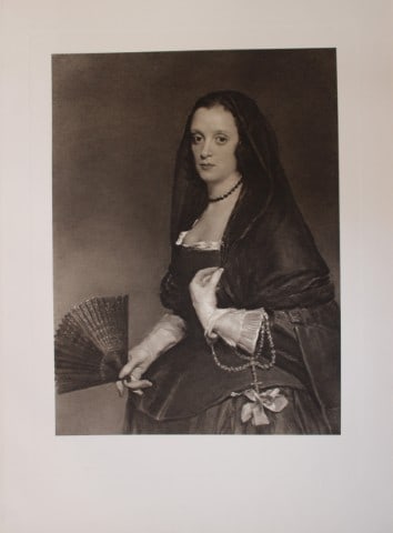 Velasquez - Lady with a Fan 1903: This large photogravure is from Great Masters 1400-1800, the finest works of the most famous painters during this period.Published by Wm. Heinemann, London 1903.Size: 15in x 20in (38cm x 50cm)