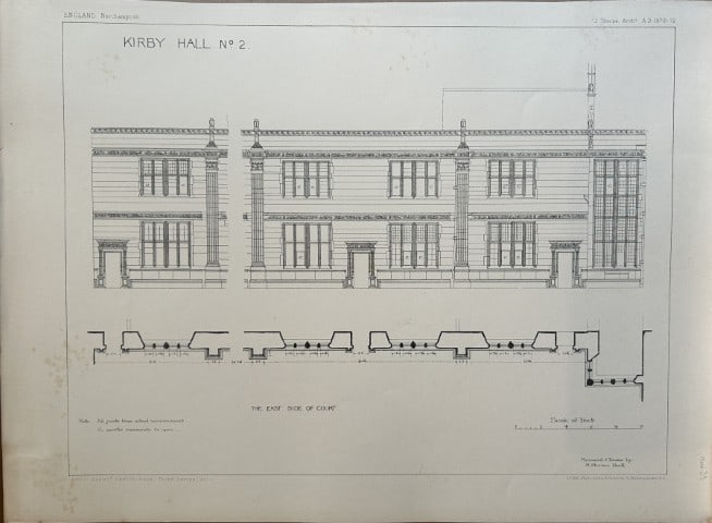 Architectural Drawing - Kirby Hall, Northamptonshire 1870 (1 of 1)