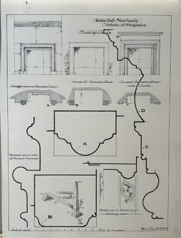 Architectural Drawing - Kirby Hall, Northamptonshire 1870 (1 of 1)