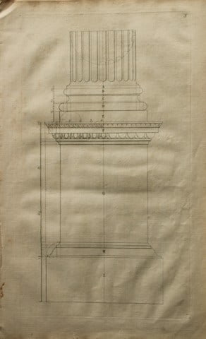 James Gibbs - Architectural Drawing 1753: This architectural engraving is from Rules for Drawing the Several Parts of Architecture by James Gibbs 1753The English architect James Gibbs, who trained in Rome, designed major buildings marking the