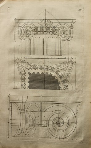 James Gibbs - Architectural Drawing 1753: This architectural engraving is from Rules for Drawing the Several Parts of Architecture by James Gibbs 1753The English architect James Gibbs, who trained in Rome, designed major buildings marking the