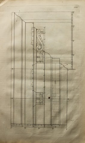James Gibbs - Architectural Drawing 1753: This architectural engraving is from Rules for Drawing the Several Parts of Architecture by James Gibbs 1753The English architect James Gibbs, who trained in Rome, designed major buildings marking the