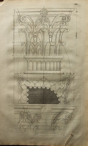 James Gibbs - Architectural Drawing 1753: This architectural engraving is from Rules for Drawing the Several Parts of Architecture by James Gibbs 1753The English architect James Gibbs, who trained in Rome, designed major buildings marking the