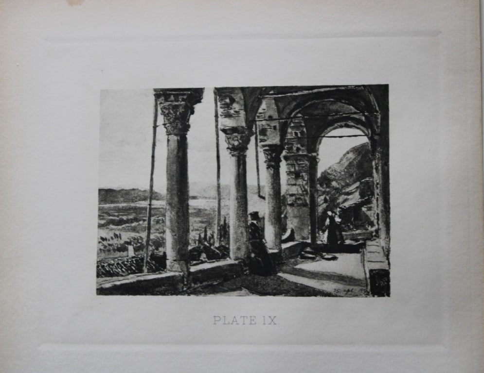 John Fulleylove 1897 - Etching of Vale of Sparta from Mistra (1 of 2)