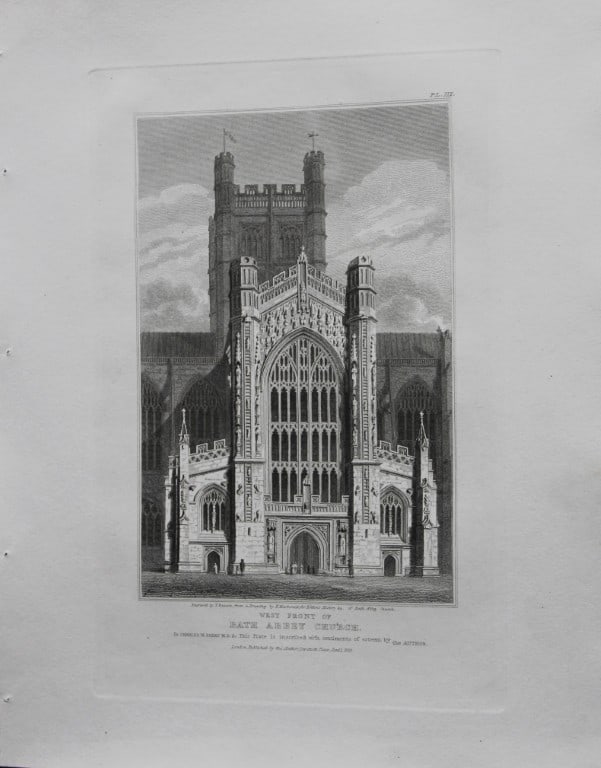F Mackenzie - The Abbey Church, Bath engraved by T Ranson 1825 (1 of 1)