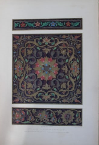 Digby Wyatt - Design from The Industrial Arts of the Nineteenth Century 1852: This chromolithograph is from The Industrial Arts of the Nineteenth Century. A series of illustrations of the choicest specimens produced by every nation at the Great Exhibition of Works of Industry b