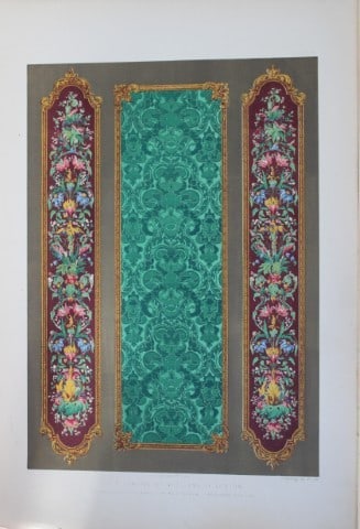 Digby Wyatt - Design from The Industrial Arts of the Nineteenth Century 1852: This chromolithograph is from The Industrial Arts of the Nineteenth Century. A series of illustrations of the choicest specimens produced by every nation at the Great Exhibition of Works of Industry b