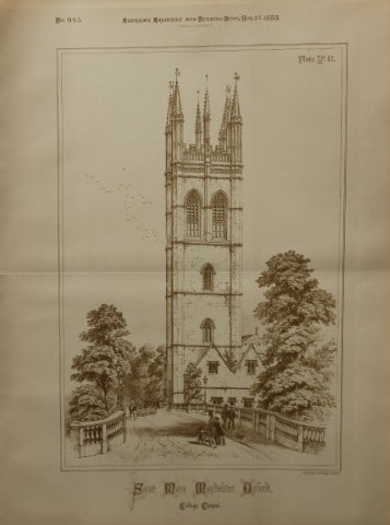 Charles Wickes - Magdalen Tower and Bridge, Oxford University. 1888 (1 of 1)