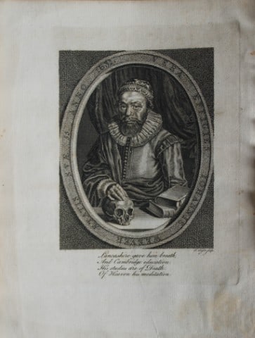 J Taylor - Engraving of John Weever 1767: This engraving is from Antient Funeral Monuments of Great Britain, Ireland and the islands adjacent with the dissolved Monasteries therein contained... by John Weever. Published and printed by W Tooke