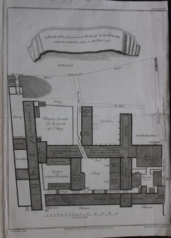 George Vertue - A Plan of the Strand in 1736 published in 1754 (1 of 1)