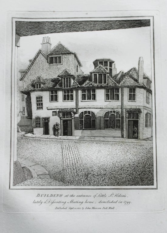 John Thomas Smith - Engraving of Little St Helen's, London 1791 (1 of 1)