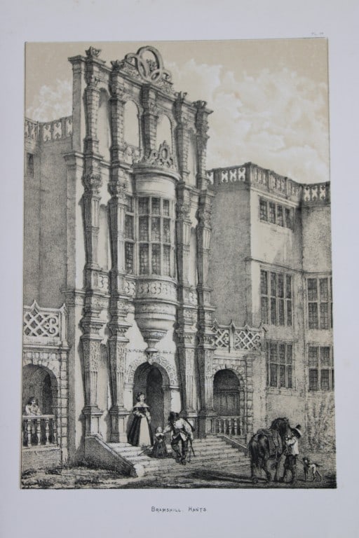 Nash J - Lithograph of Bramshill, Hants 1869: This lithograph of Bramshill, Hampshire is from The Mansions of England in the Olden Time by Joseph Nash. Printed by M & N Hanhart and published by Henry Sotheran & Co., London, in four parts from 186