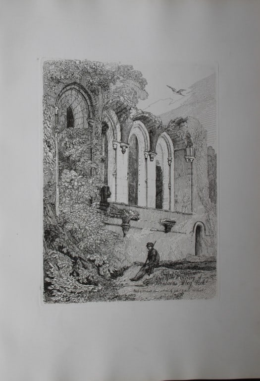 JS Cotman - Fountains Abbey, Yorkshire 1838: Specimens of Architectural Remains in the Counties of York, Cambridge, Suffolk, Lincoln, Essex and North Wales by John Sell Cotman. Published in London by HG Bohn in 1838A series of etchings illustrat