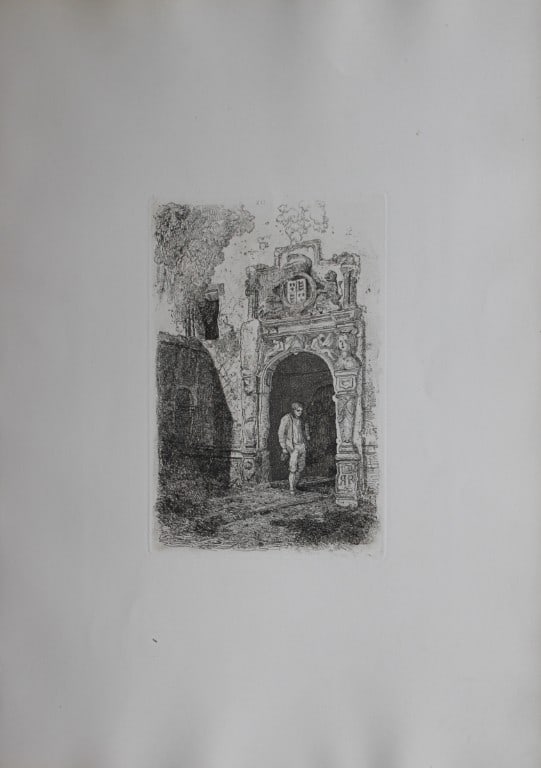 JS Cotman - Manor House, Yorkshire 1838: Specimens of Architectural Remains in the Counties of York, Cambridge, Suffolk, Lincoln, Essex and North Wales by John Sell Cotman. Published in London by HG Bohn in 1838A series of etchings illustrat