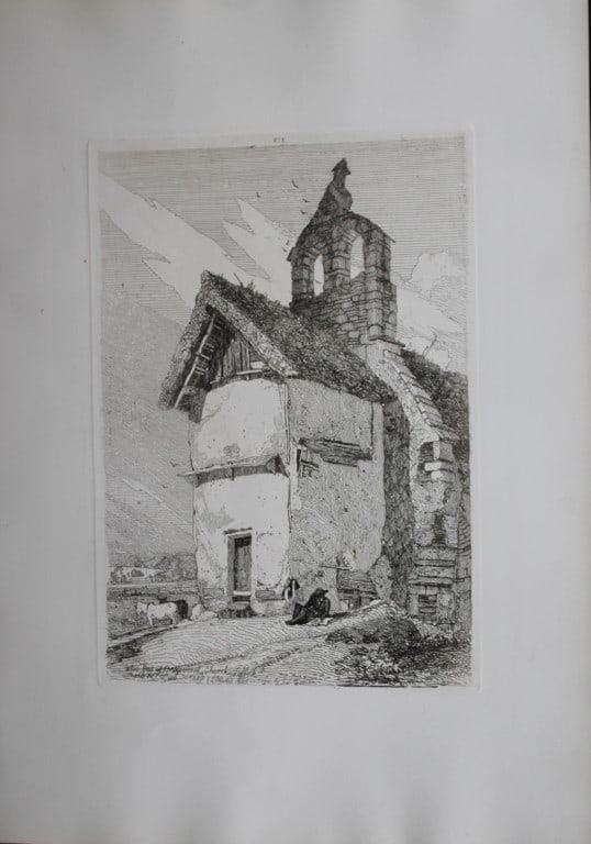 JS Cotman - West End of Braysworth Church 1838: Specimens of Architectural Remains in the Counties of York, Cambridge, Suffolk, Lincoln, Essex and North Wales by John Sell Cotman. Published in London by HG Bohn in 1838A series of etchings illustrat