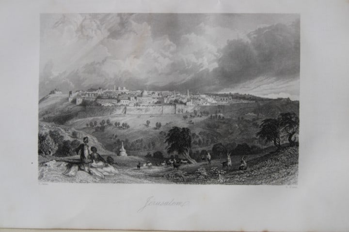 T Allom - Jerusalem by engraved S Fisher 1855: This engraving is from Histoire de l'Empire Ottoman depuis anciens jusqu?a nos jours (History of the Ottoman Empire from ancient times to the present day) by Theophile Lavallee. Published by Garnier F