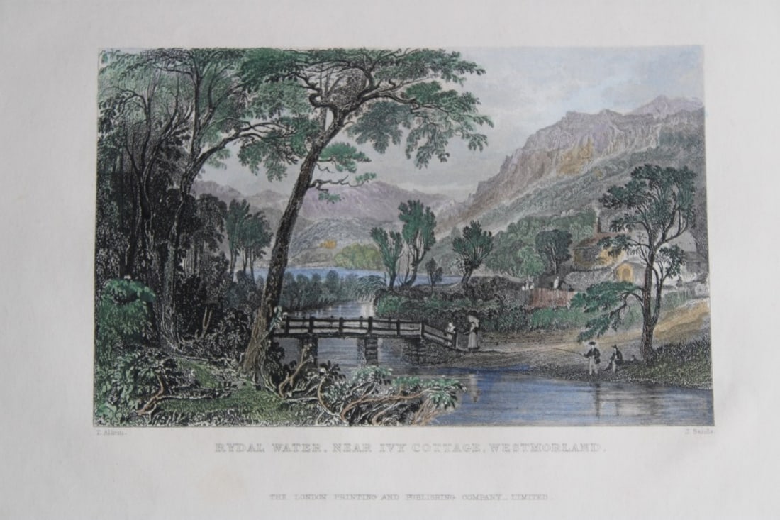 Thomas Allom - Rydal Water, Westmorland engraved by J Sands 1834 (1 of 1)
