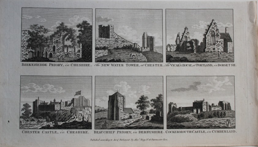 Alex Hogg - Castles and Priories in England 1786: This copperplate engraving is from Historical Descriptions of new and elegant picturesque views of the antiquities of England and Wales? by Henry Boswell.Published by Alex Hogg, London, 1786.Size: app
