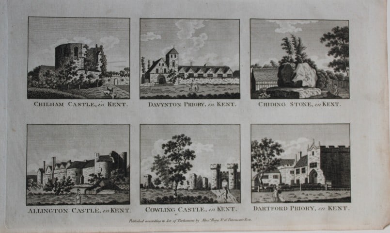 Alex Hogg - Castles and Priories in England 1786: This copperplate engraving is from Historical Descriptions of new and elegant picturesque views of the antiquities of England and Wales? by Henry Boswell.Published by Alex Hogg, London, 1786.Size: app