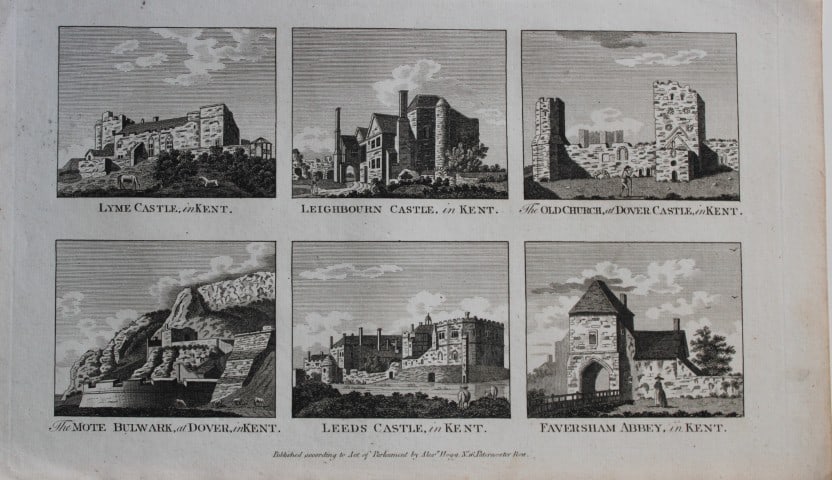 Alex Hogg - Castles and Abbeys in England 1786: This copperplate engraving is from Historical Descriptions of new and elegant picturesque views of the antiquities of England and Wales? by Henry Boswell.Published by Alex Hogg, London, 1786.Size: app