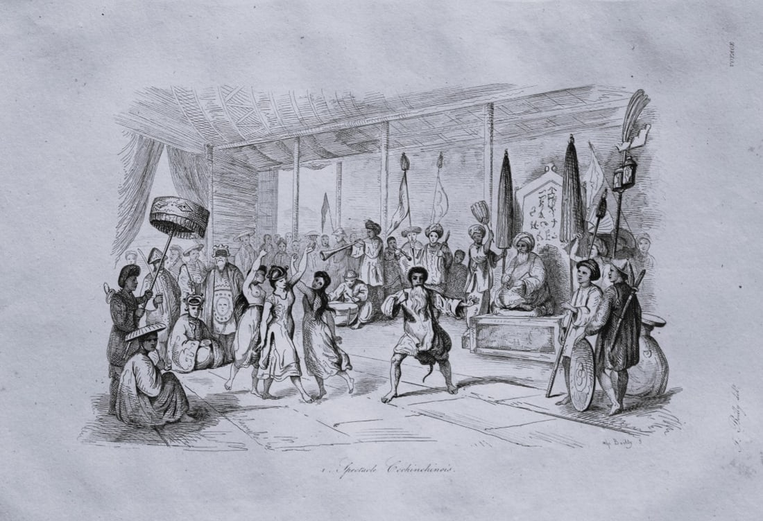 Julien Boilly - Engraving of People and Views in Asia 1839: This engraving is from Voyage Pittoresque en Asie et en Afrique by Jean-Baptiste Eyries. Published by Furne et Cie, Paris 1839.The engraving by Julien Boilly illustrates ancient and modern travels in 