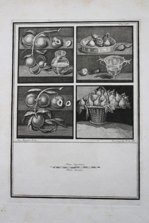 Giovanni Morghen - Antiquities of Herculaneum engraving 1752: This original antique copperplate engraving of an ancient Roman fresco is from the series Le Antichit? di Ercolano Esposte or Antiquities of Herculaneum Exposed?, by Giovanni Morghen. Published by the
