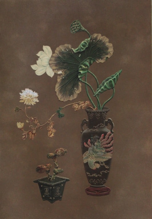 George A Audsley - The Ornamental Arts of Japan 1882: This beautiful chromolithographic print is from The Ornamental Arts of Japan by George Ashdown Audsley. 1st edition, published by Sampson Low, Marston, Searle, & Rivington, London 1882-4, This grand w
