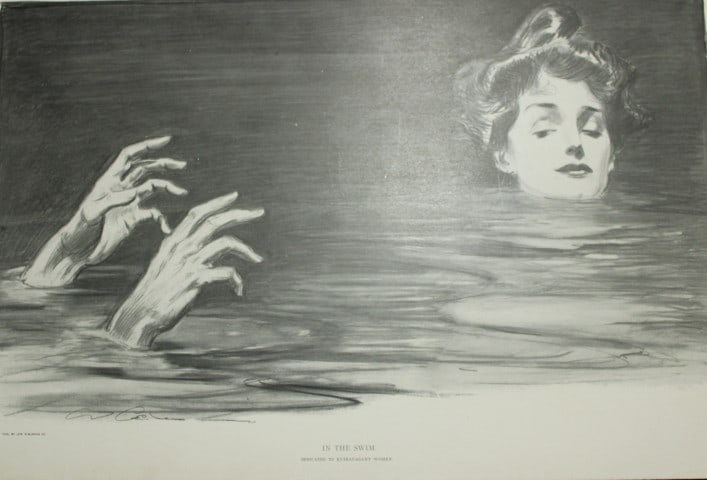 Charles Dana Gibson - 5 prints from Americans 1900: These plates are from Americans by Charles Dana Gibson. Published in New York by R.H. Russell, 1900. Gibson was an American illustrator from Boston and was best known for his creation of the Gibson Gi
