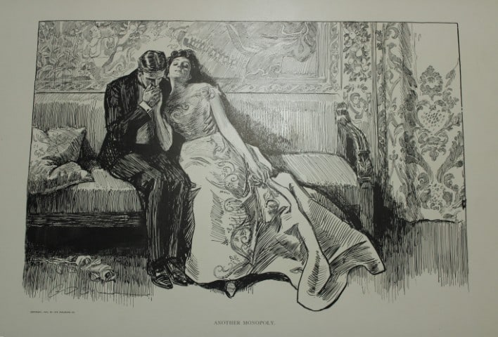 Charles Dana Gibson - 5 prints from Americans 1900: These plates are from Americans by Charles Dana Gibson. Published in New York by R.H. Russell, 1900. Gibson was an American illustrator from Boston and was best known for his creation of the Gibson Gi