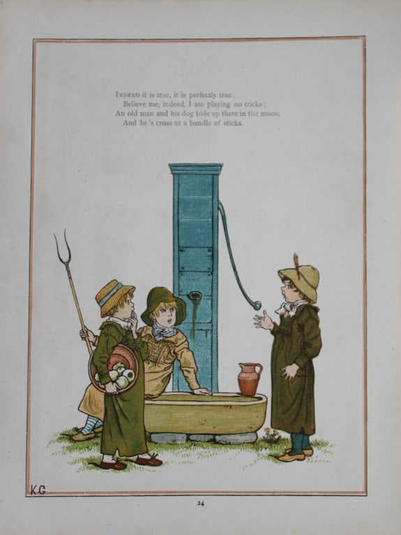 Kate Greenaway - Under the Window: Pictures and Rhymes 1878: This print is from Under the Window by Kate Greenaway.Published by George Routledge and Sons, London, 1878Size: 9.5 x 7.5 inches.