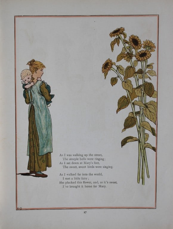 Kate Greenaway - Under the Window: Pictures and Rhymes 1878: This print is from Under the Window by Kate Greenaway.Published by George Routledge and Sons, London, 1878Size: 9.5 x 7.5 inches.