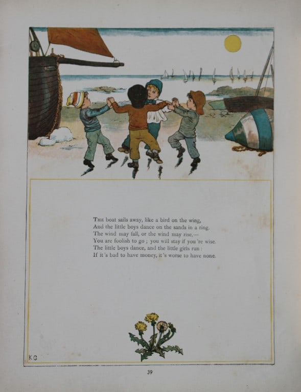 Kate Greenaway - Under the Window: Pictures and Rhymes 1878: This print is from Under the Window by Kate Greenaway.Published by George Routledge and Sons, London, 1878Size: 9.5 x 7.5 inches.