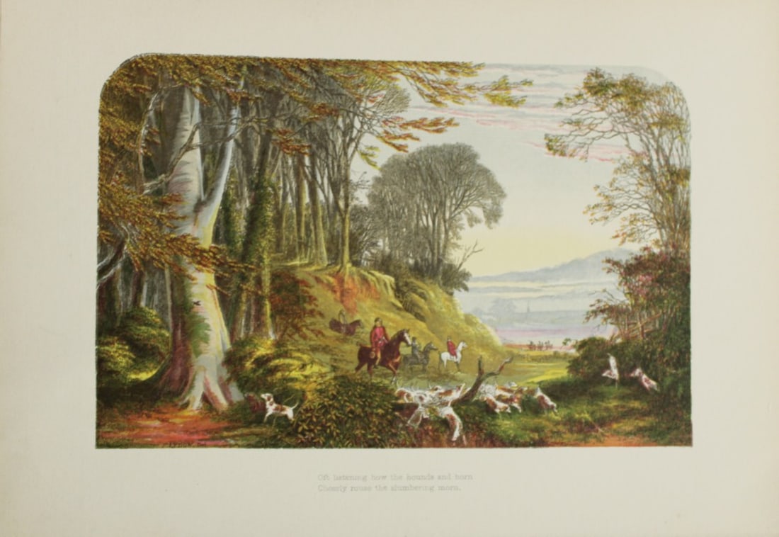 AF Lydon - L'Allegro (Milton) from Gems from the Poets 1860: This wood engraving is from Gems of the Poets, representative of the anthologies of poetry accompanied by pastoral illustrations published in the 1860. The volume was conceived and compiled by Alexand