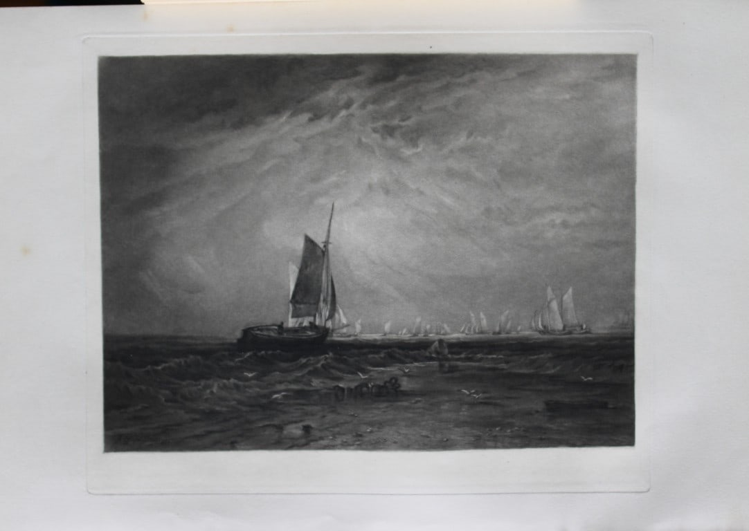 Blyth Sands by JMW Turner engrved by A. Brunet-Desbaines 1885: This print is from The Portfolio, an Artistic Periodical edited by Philip Hamerton.Published by Seeley and Co, London 1885.Size: 9.5in x 13.5in