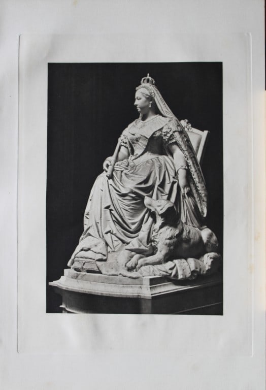 Statue of Queen Victoria by Sir Joseph Boehm engraved by Dujardin 1885: This print is from The Portfolio, an Artistic Periodical edited by Philip Hamerton.Published by Seeley and Co, London 1885.Size: 9.5in x 13.5in