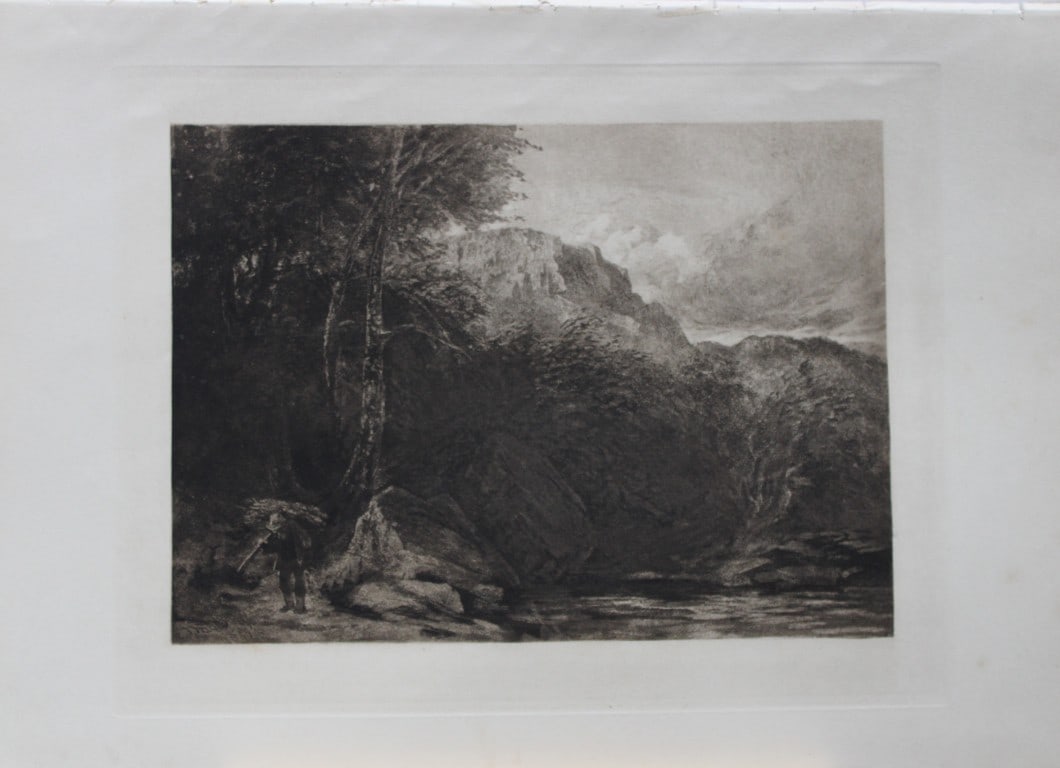 Bettws Y Coed by G Cox engraved by Dujardin 1884: This print is from The Portfolio, an Artistic Periodical edited by Philip Hamerton.Published by Seeley and Co, London 1885.Size: 9.5in x 13.5in