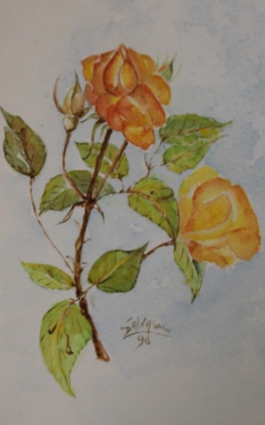 Sergio Salvagnini - Original watercolour 1996: Sergio Salvagnini (1918-2008) was an artist, sculptor and poet, who was born and raised in Florence, Italy. He emigrated to England in order to pursue his dreams of painting and sculpting on a full ti