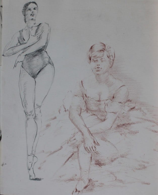 Sergio Salvagnini - Original pencil and ink drawing: Sergio Salvagnini (1918-2008) was an artist, sculptor and poet, who was born and raised in Florence, Italy. He emigrated to England in order to pursue his dreams of painting and sculpting on a full ti