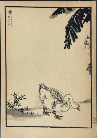 Kono Bairei - 2 Japanese woodblock prints of birds and flowers 1952 (1 of 2)