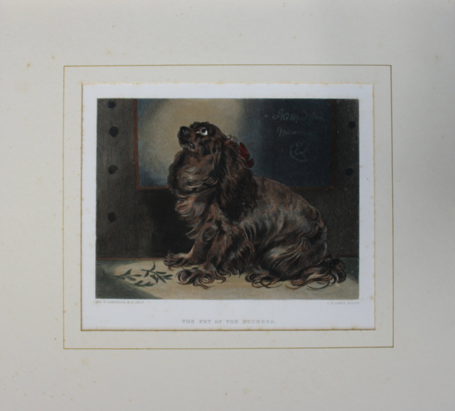 Sir E Landseer - Pet of the Duchess, King Charles Spaniel 1880: Sir E Landseer - Pet of the Duchess, King Charles Spaniel 1880