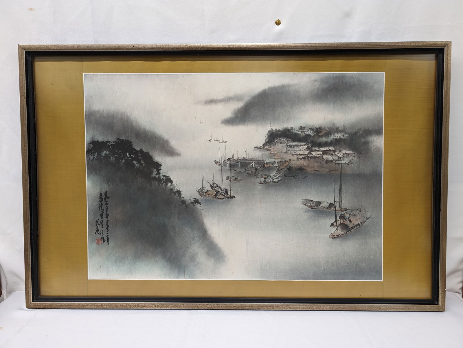 Stephen Lowe Mar-wan, Fishing Village Hong Kong signed Watercolor with two signed books (1 of 13)