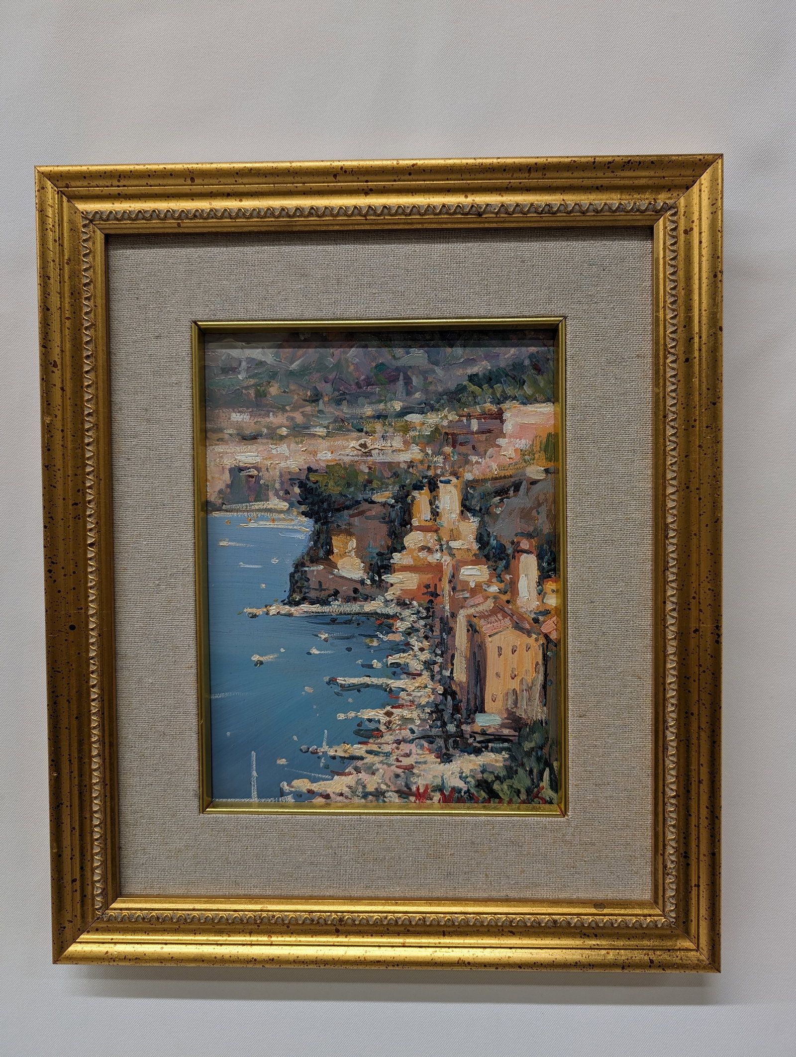 Maria Maresca Serra Sorrento View "Marina Grande" 2000 Oil on Hardboard Signed (1 of 6)