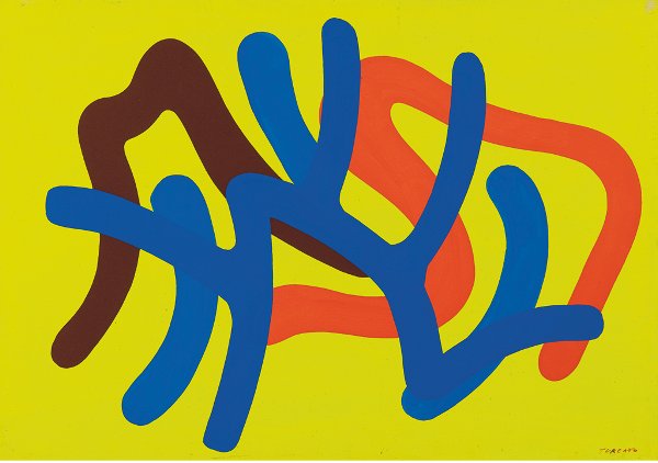 GIULIO TURCATO: Mantova 1912 – Roma 1995Percorsi, 1970Acrilico su tela, cm. 70x100Firma in basso a destra: TurcatoAutentica dell'artista su fotografiaProvenienza:Studio TurcatoBibliografia:Giulio Turcato, cat. most