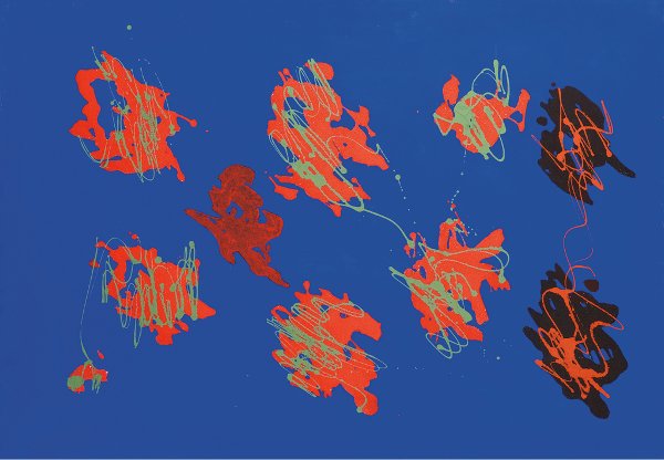 GIULIO TURCATO: Mantova 1912 - Roma 1995MACCHIEOlio su tela, cm. 70x100Autentica dell'artista su fotografia