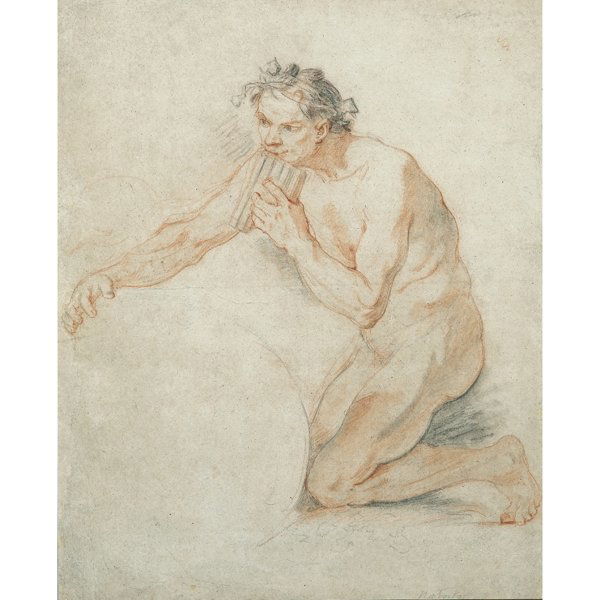 CHARLES JOSEPH NATOIRE: Nimes 1700 – Castel Gandolfo 1777 Pan gessetto nero e sanguigna su carta, mm 485x402 firma in basso a destra: Natoire. Iniziato all'arte dal padre scultore, Charles-Joseph Natoire completò il propr