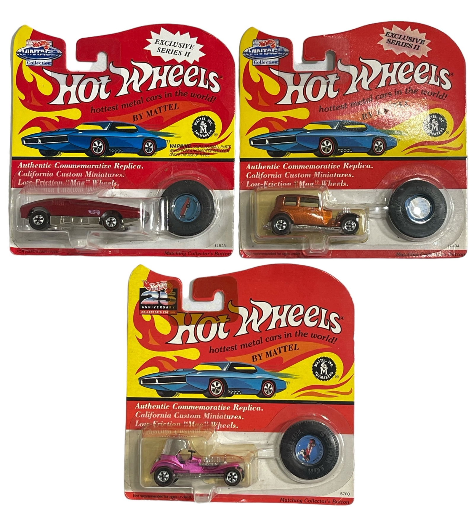 Lot of 3 | SEALED Vintage Redline Hot Wheels Collection with collector’s buttons (1 of 5)
