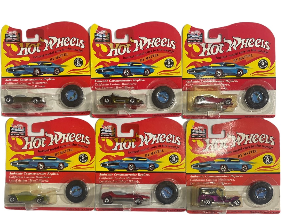 Lot of 6 | SEALED Vintage Redline Hot Wheels Collection with collector’s buttons (1 of 8)